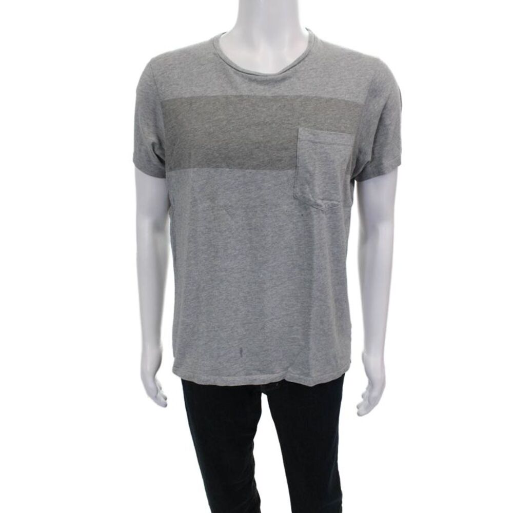 Club Monaco Mens Gray Colorblock Cotton T-Shirt Size L